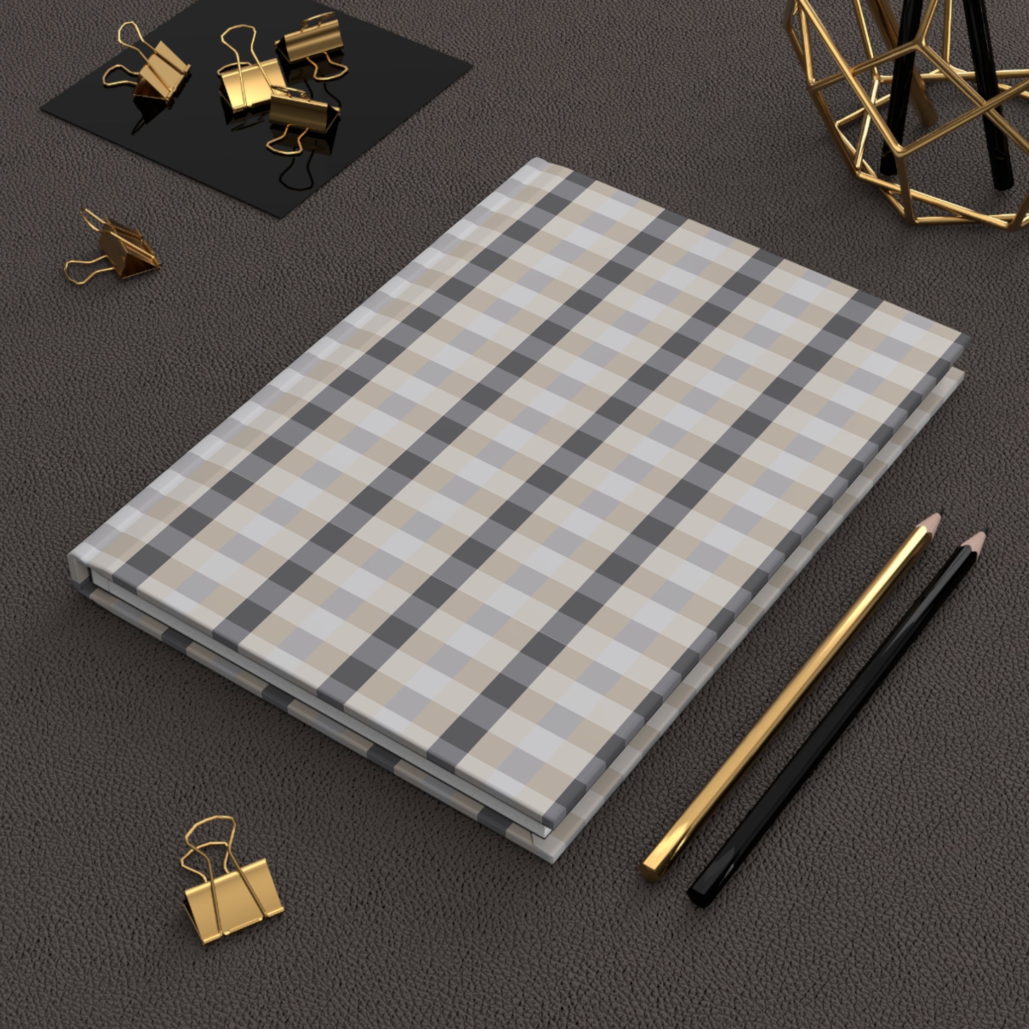 Minimalist Plaid Hardcover Notebook – Matte Finish Journal